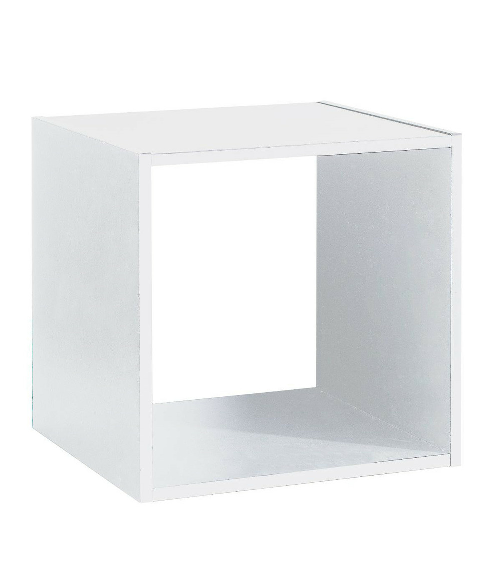 Meuble étagère 1 case de rangement blanc h 34.5 cm - à poser ou mural
