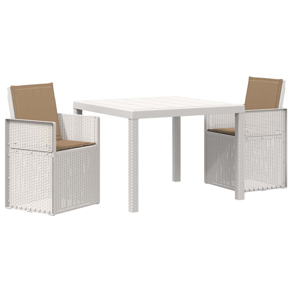 Ensemble de salle à manger pour jardin 3 pc blanc et taupe pp