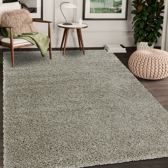 Tapis poils longs shaggy 60x110 rectangle tissé beige motif uni uni i