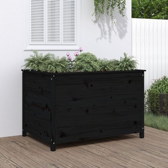 Carré potager surélevé en bois de pin noir pour jardin 120x83cm