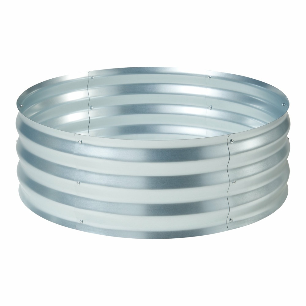 Jardinière bac à plante fleur surélevée acier galvanisé 92 x 31 cm argent