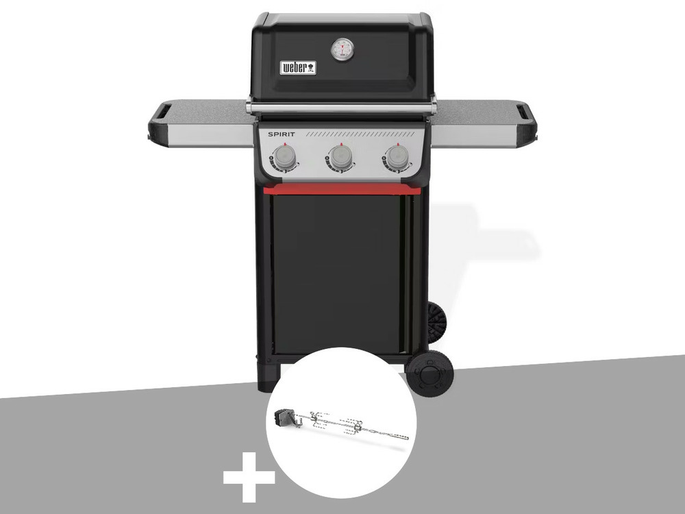 Barbecue à gaz spirit e-310 + rôtissoire-