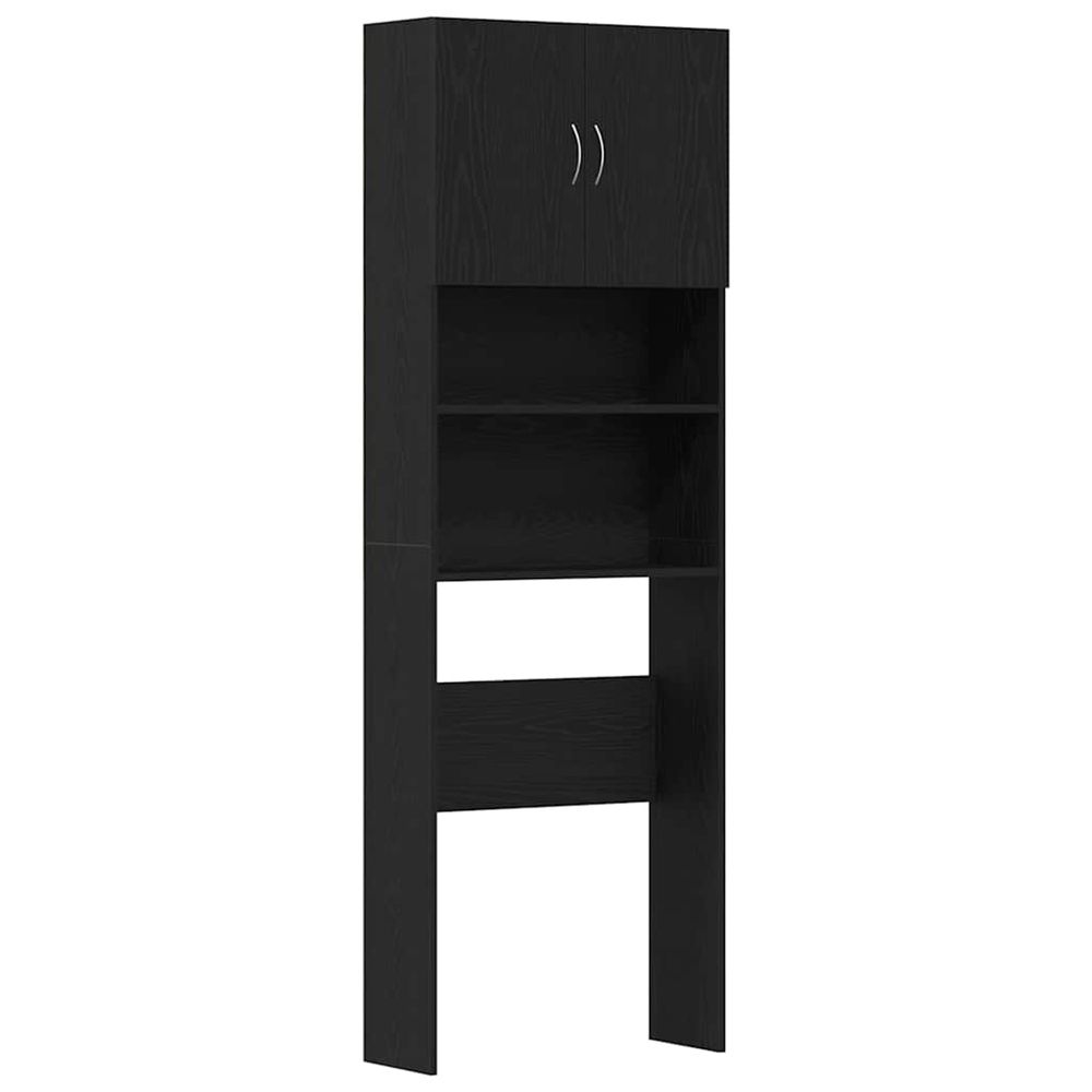 Meuble de machine à laver chêne noir 64x24x190 cm