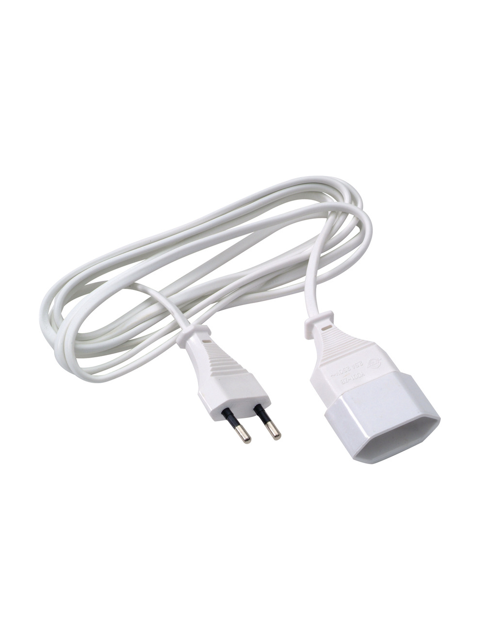 Rallonge 2x0.75 pvc 2,5m blanche