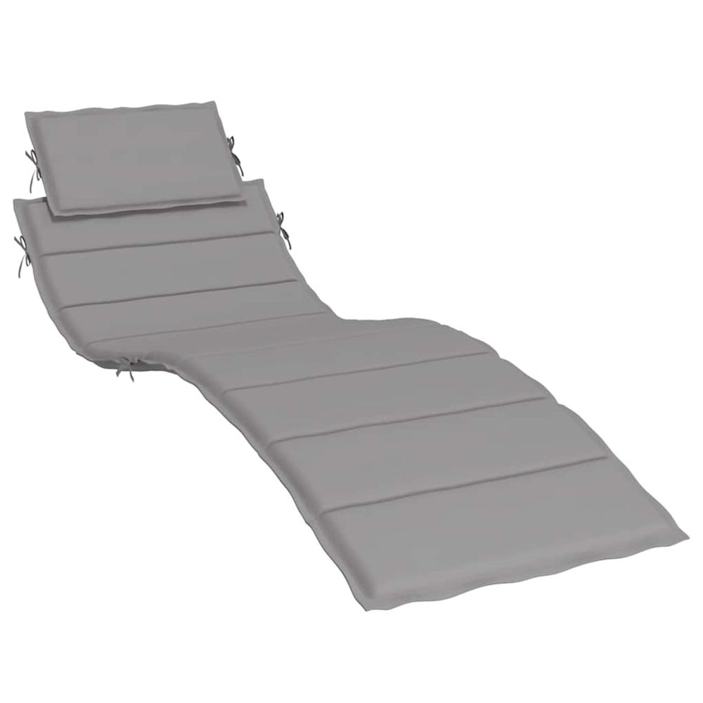 Coussin de chaise longue gris 186x58x4 cm tissu oxford bain de soleil