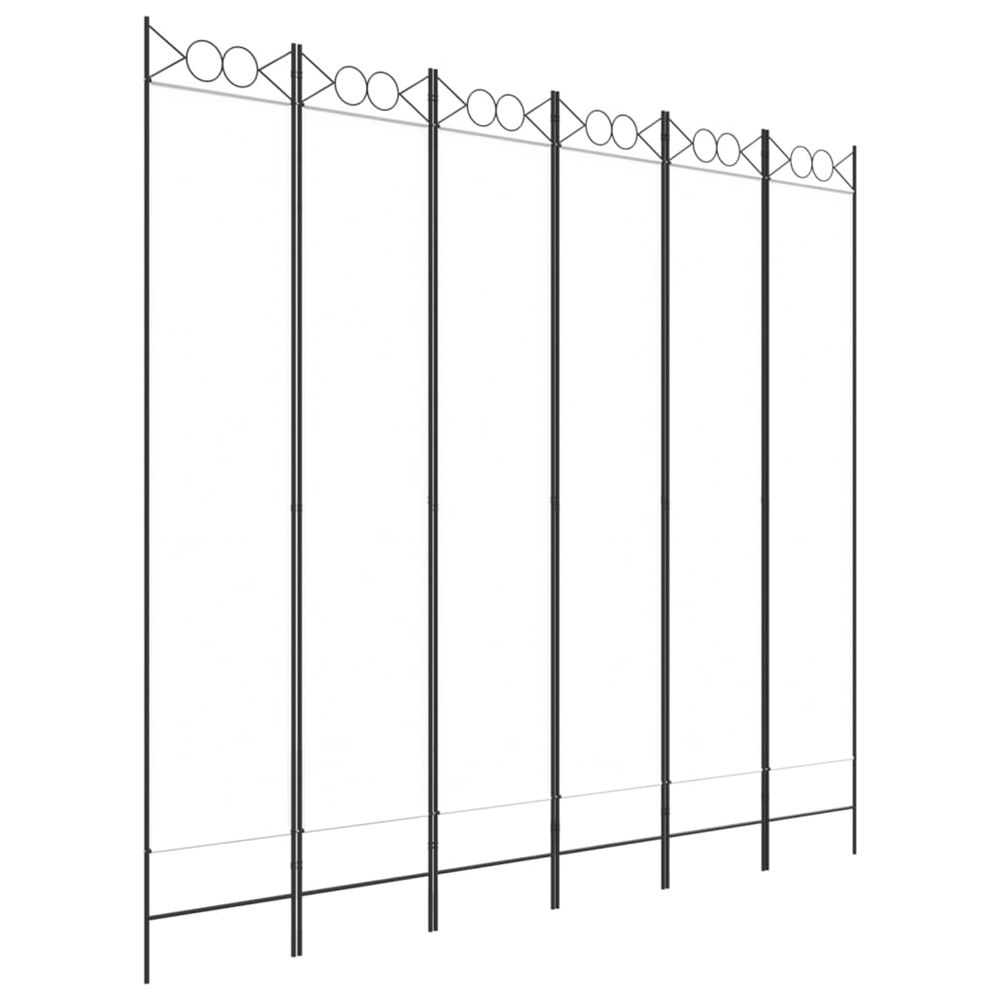 Cloison de séparation 6 panneaux blanc 240x220 cm tissu