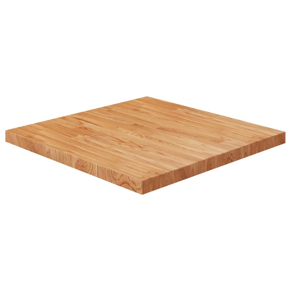 Dessus de table carré marron clair 70x70x4cm bois chêne traité