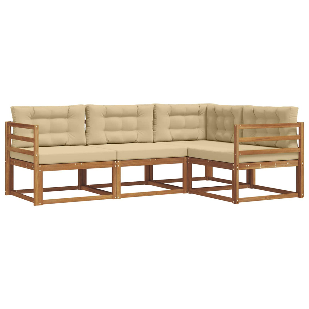 Ensemble de canapés d'extérieur 4 pcs naturel et beige