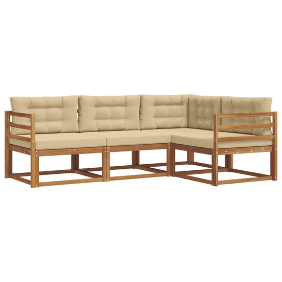 Ensemble de canapés d'extérieur 4 pcs naturel et beige