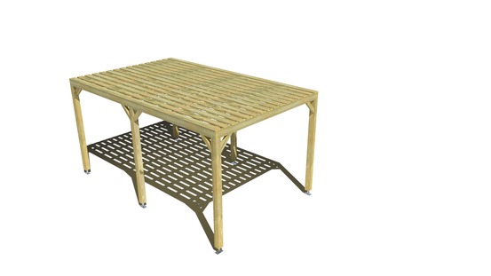 Pergola bois • 3m x 5m • indépendante • sens largeur • platelage bois • livraison comprise