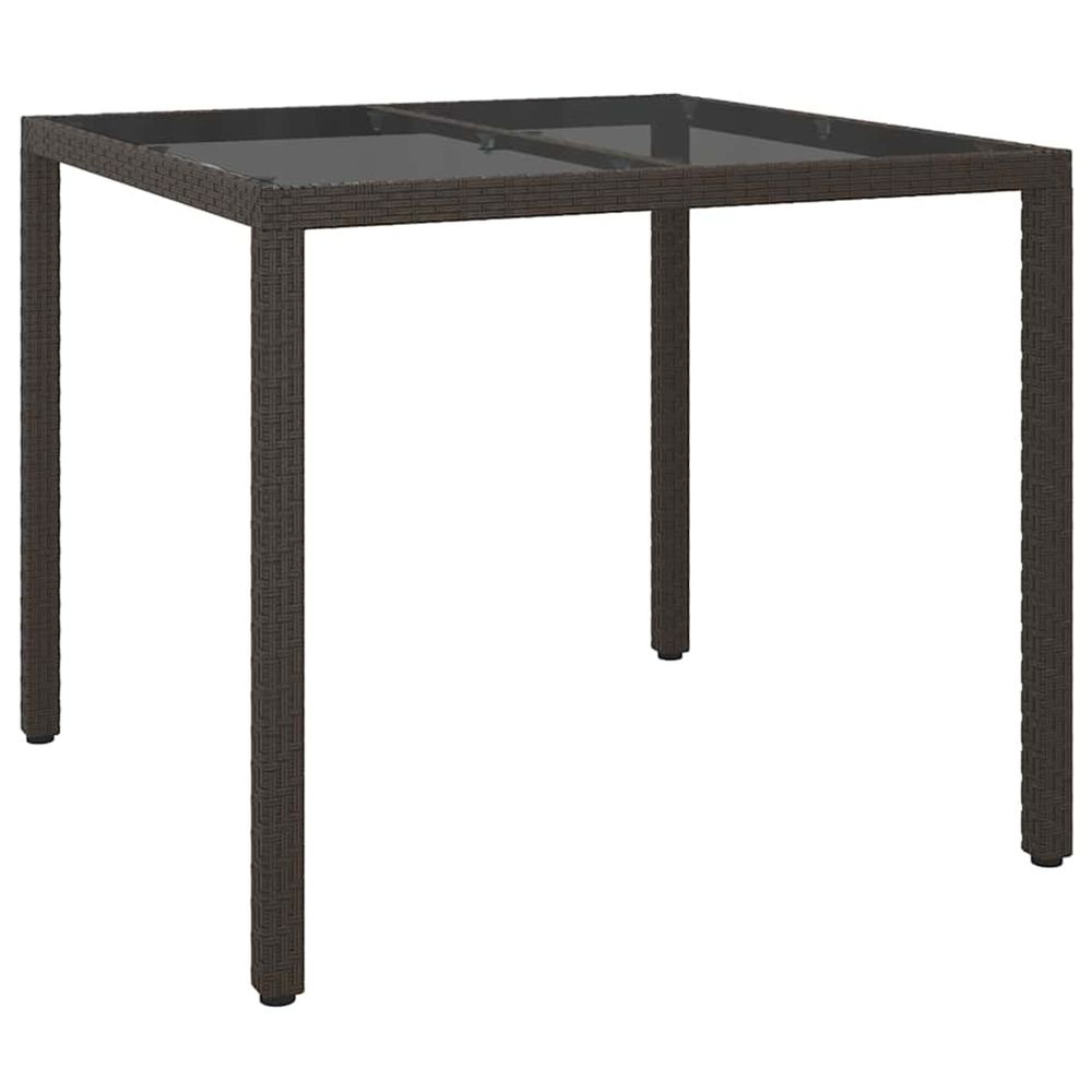 Table de jardin marron 90 x 90 x 75 cm polyrotin