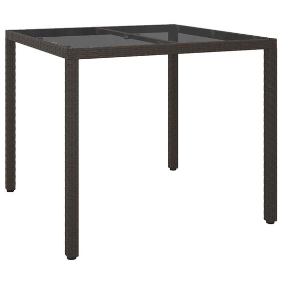 Table de jardin marron 90 x 90 x 75 cm polyrotin
