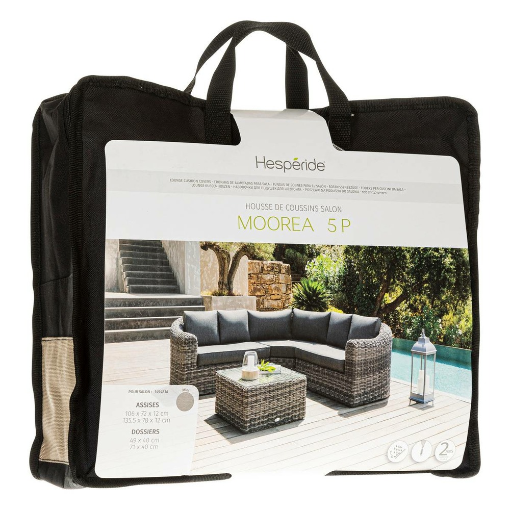 Housse de coussin pour salon mooréa 5 places savana