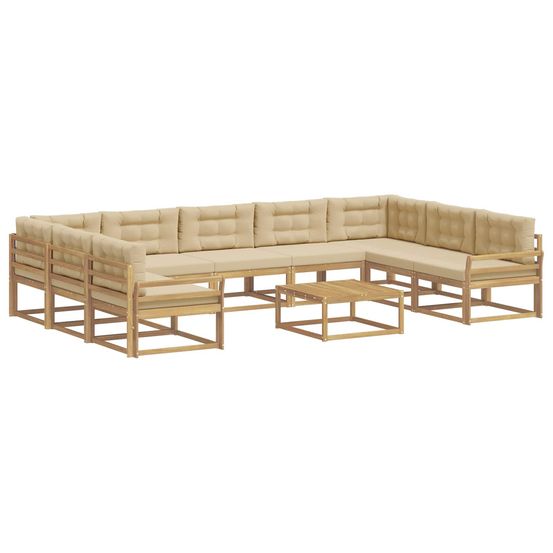 Ensemble de canapés d'extérieur 10 pc blanc et beige
