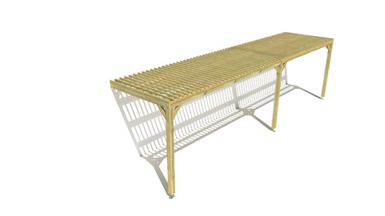 Pergola bois • 9m x 2m • adossée • sens largeur • lattage bois • livraison comprise