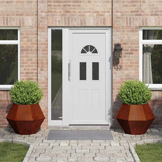 Lot de 2 jardinières carrées acier corten rouillé 75x75x60 cm
