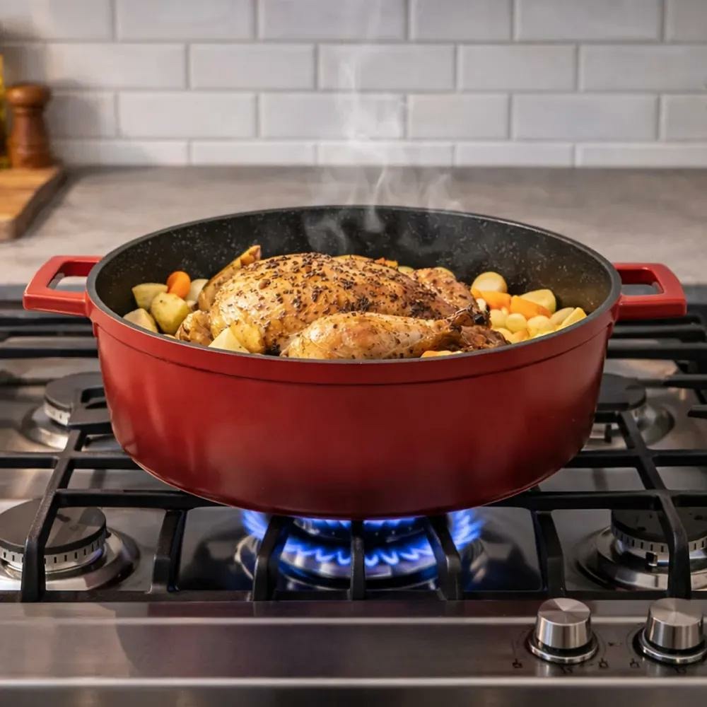 Cocotte ovale fonte alu 32x25cm 6,6l tous feux nuage