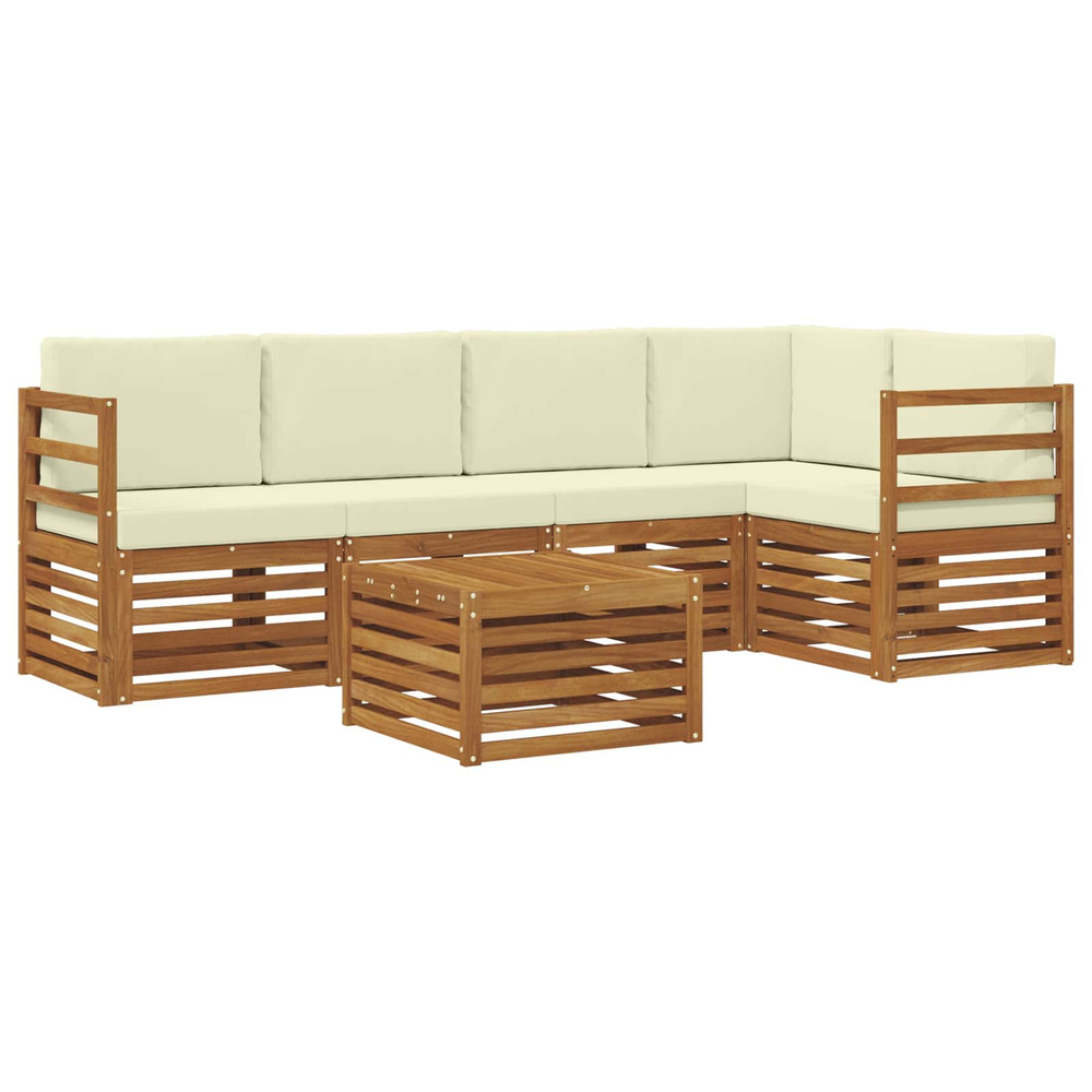 Ensembles de canapés avec coussin 6 pcs naturel et crème