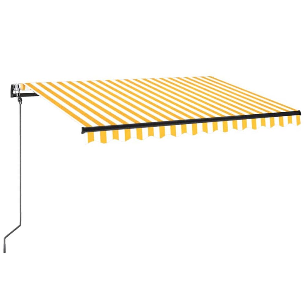 Auvent automatique capteur de vent/led 350x250cm jaune et blanc