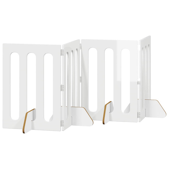 Clôture pliable pour animaux 4 pcs blanc brillant