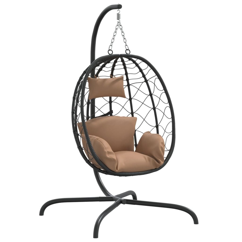 Chaise suspendue en forme d'œuf avec coussin taupe