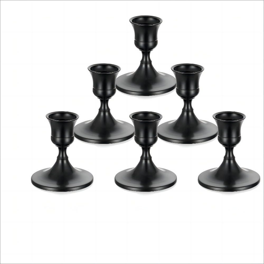 Bougeoir noir (2,2 cm) avec une base ronde stable en métal