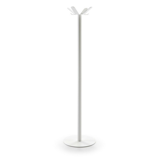 Porte-manteau soft - métal blanc, 8 patères, design minimaliste, stable et durable
