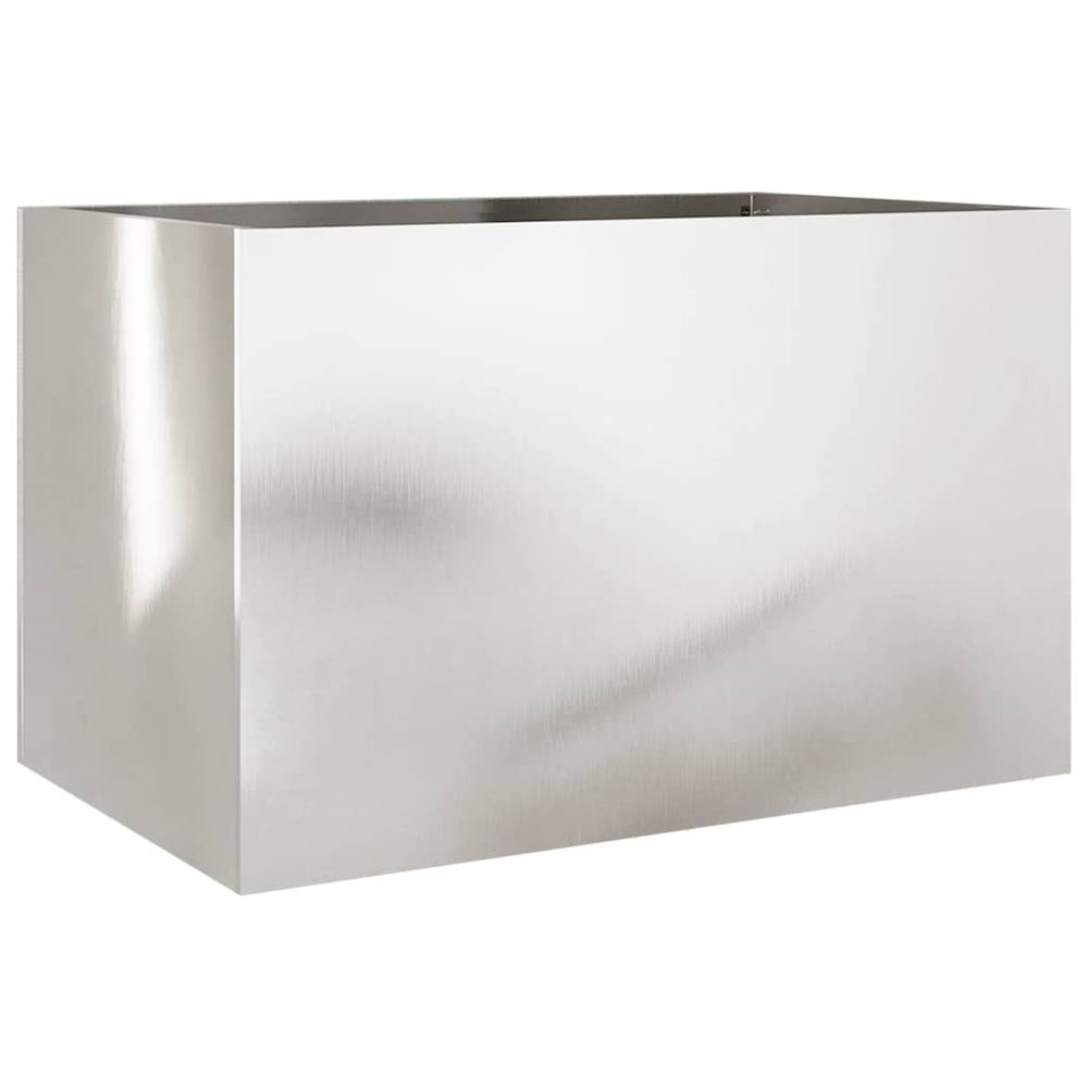 Jardinière d'extérieur argenté 62x40x39 cm acier inoxydable