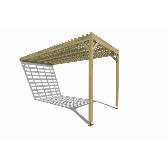 Pergola bois • 2m x 5m • adossée • sens profondeur • lattage bois • livraison comprise