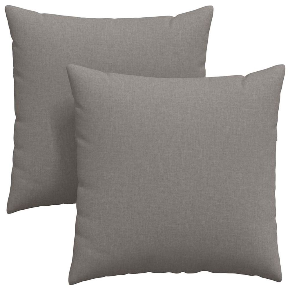 Coussins de canapé 2 pc tissu taupe 80 x 80 cm