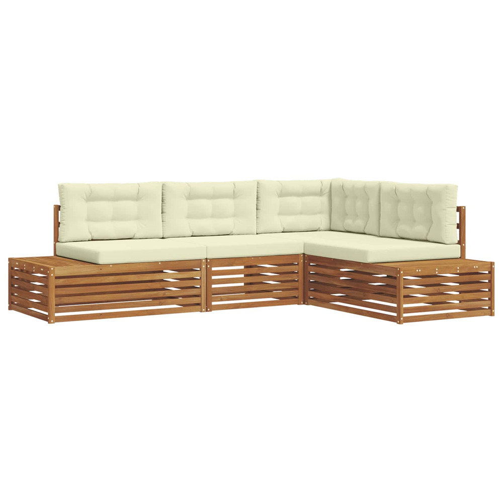 Ensemble de canapés d'extérieur 4 pièce naturel et crème