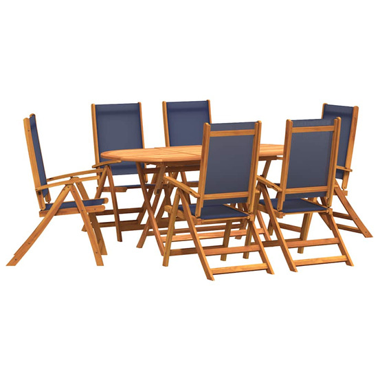 Ensemble à manger de jardin 9pcs bois d'acacia solide textilène
