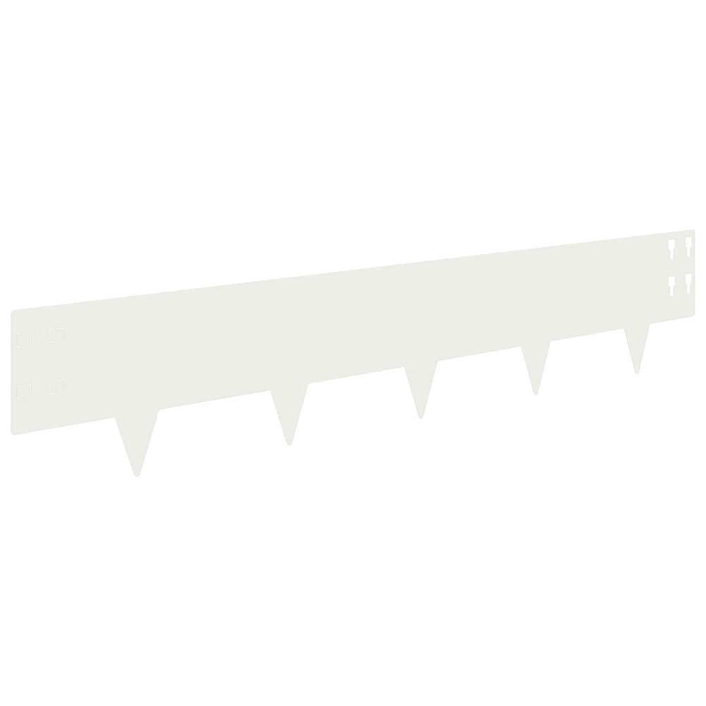 Bordure de pelouse 50 pc 100 x 20 cm acier blanc