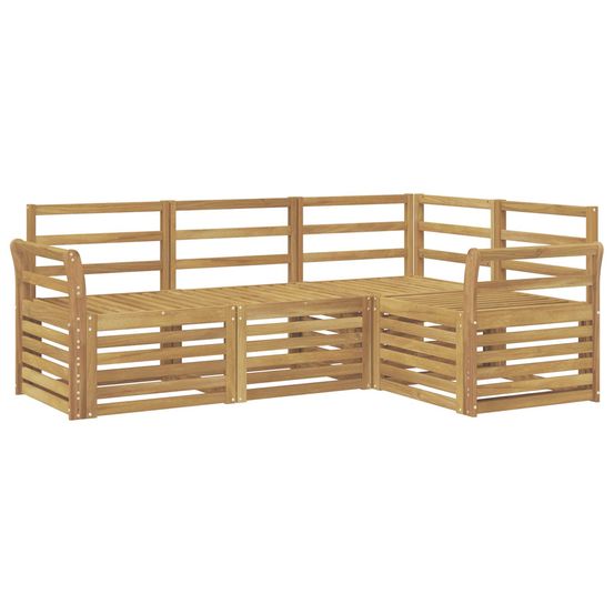 Ensemble de canapés d'extérieur 4 pc blanc bois d'acacia massif
