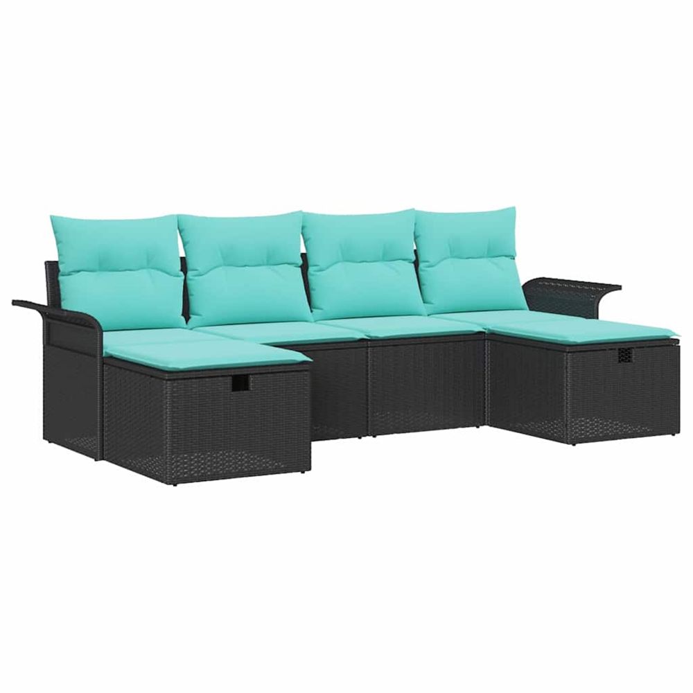 Ensemble de canapé de jardin 6 pc poly rotin
