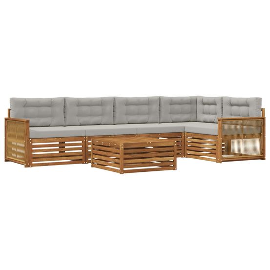 Ensemble de canapés d'extérieur 6 pc naturel et gris clair