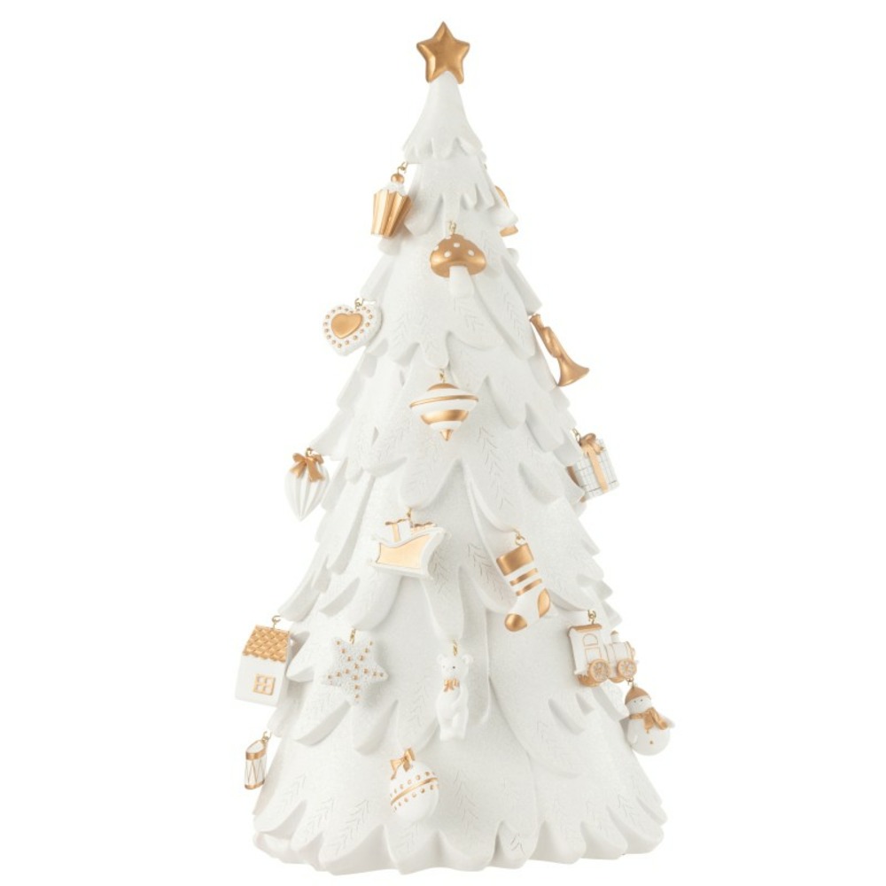 Sapin de noël en polyrésine multicouleur 33.5x21x63 cm h63