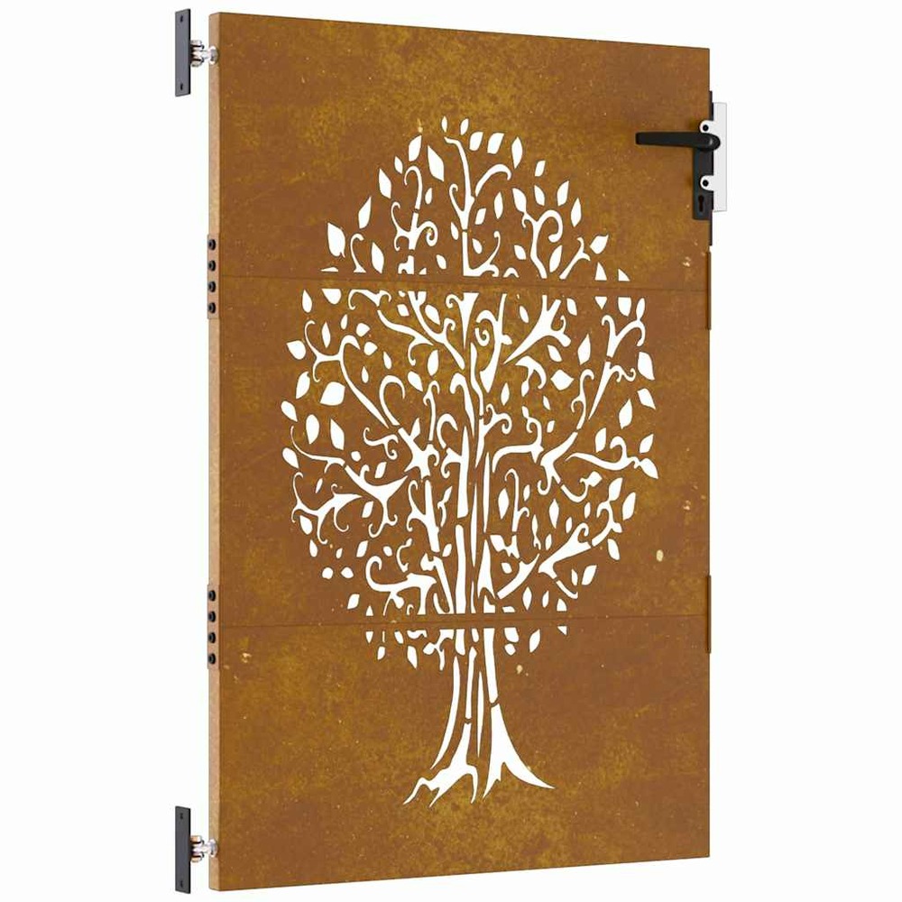 Portail de jardin 85x150 cm acier corten conception de l'arbre