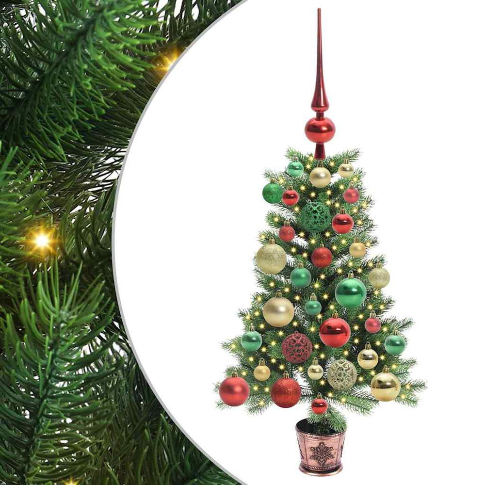 Sapin de noël avec 150 led avec support vert 65 cm pe