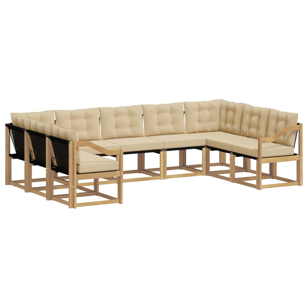Ensemble de canapés d'extérieur 9 pc blanc et beige