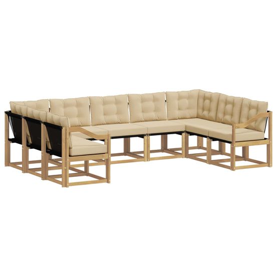 Ensemble de canapés d'extérieur 9 pc blanc et beige