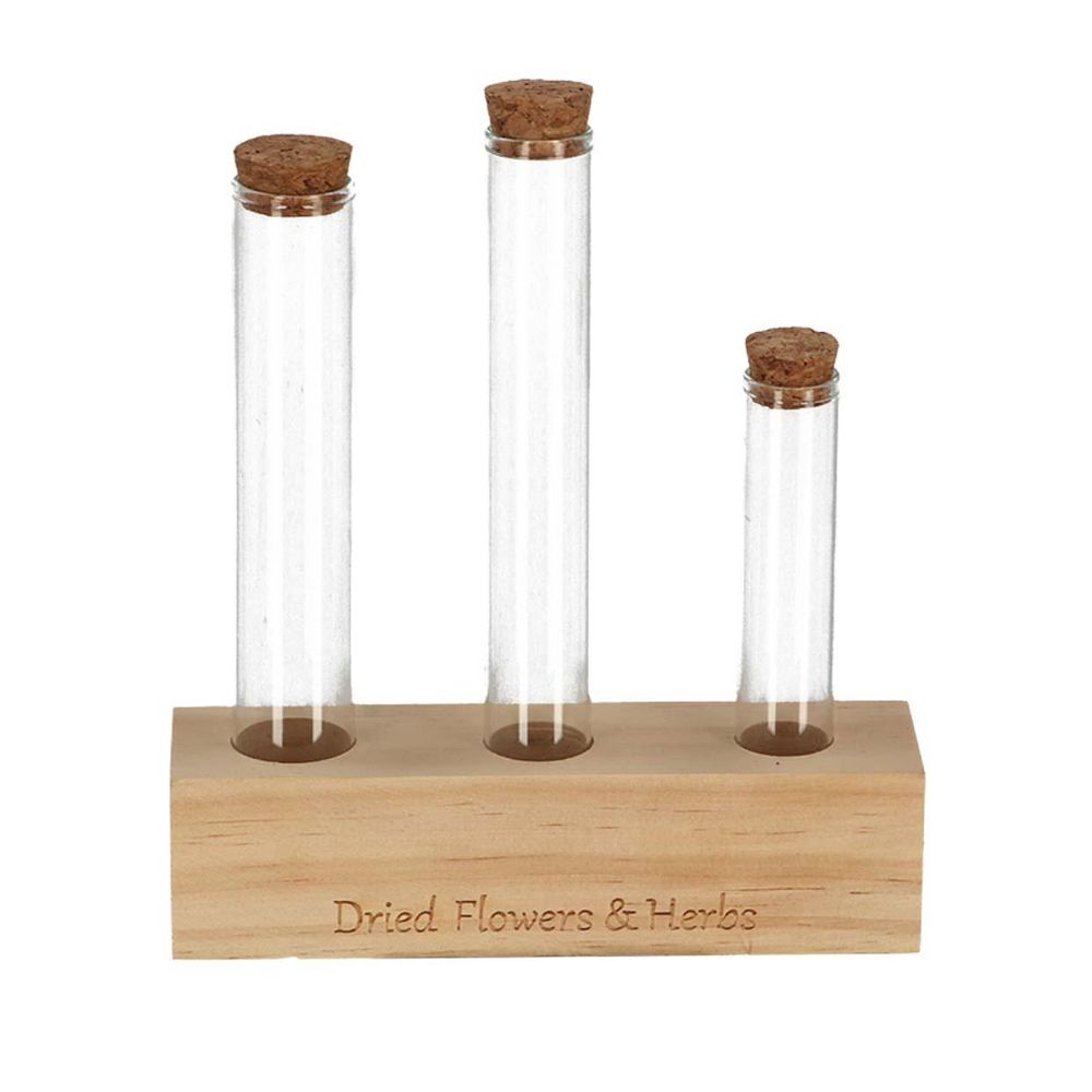 Support en bois pour fleurs séchées - tube m