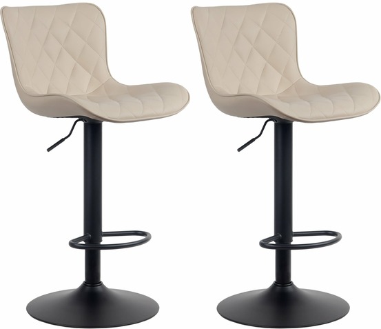 Lot de 2 tabourets de bar emma simili cuir