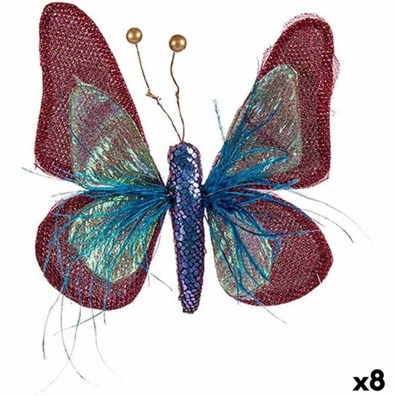Figurine décorative papillon bleu rose 14 x 3 x 18 cm (8 unités)