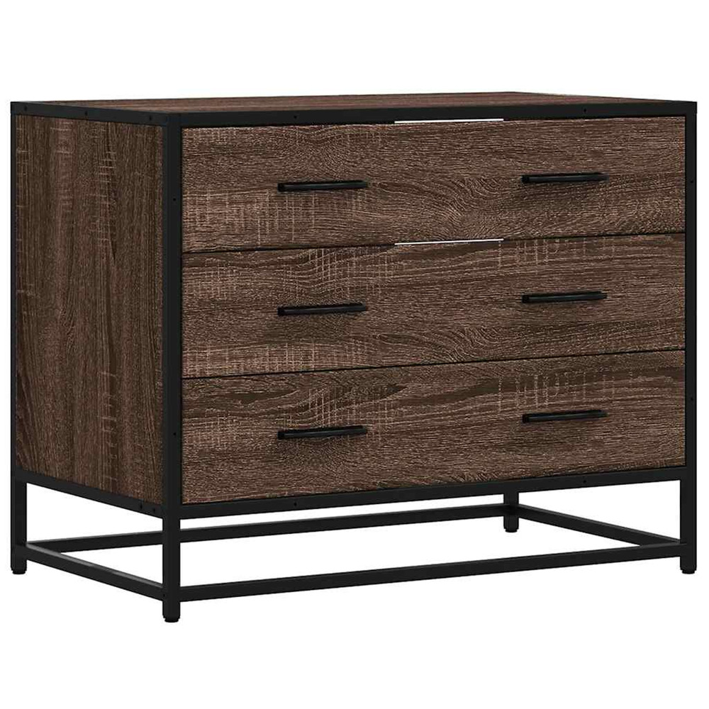 Commode chêne marron 70x41x56 cm bois d'ingénierie