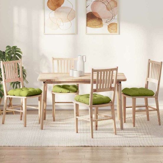 Coussins de siège 4 pcs vert clair 40 x 40 x 12 cm tissu