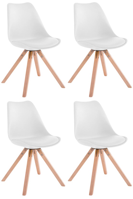 Lot de 4 chaises toulouse simili cuir natura square