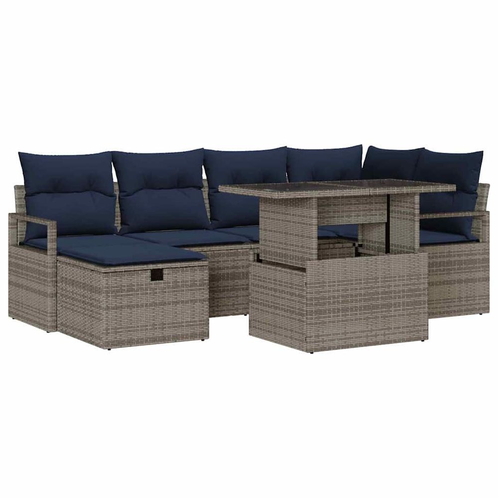 Ensemble de canapé de jardin 7 pc polyrotin