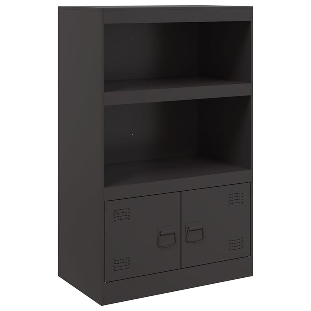 Buffet noir 67x39x107 cm acier