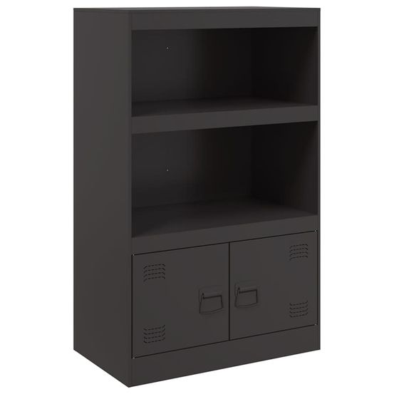 Buffet noir 67x39x107 cm acier